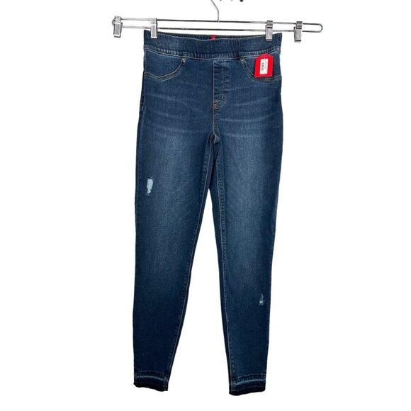 Spanx Distressed Denim Legging sz M cropped stretchy - Picture 1 of 8